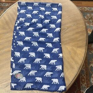 Polar Bear Print Blue Scarf